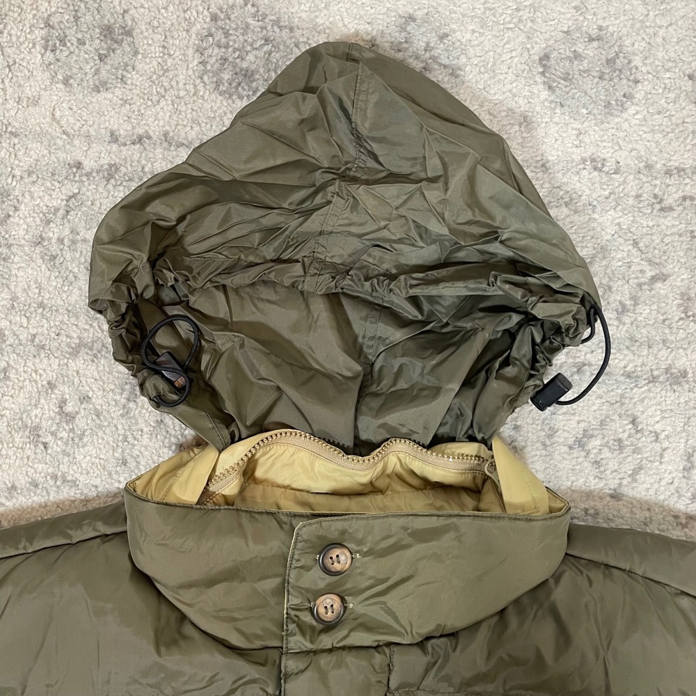 American Eagle Outfitters Reversible Down Puffer Jacket Hideaway Hood Mens L Y2K - Picture 7 of 9